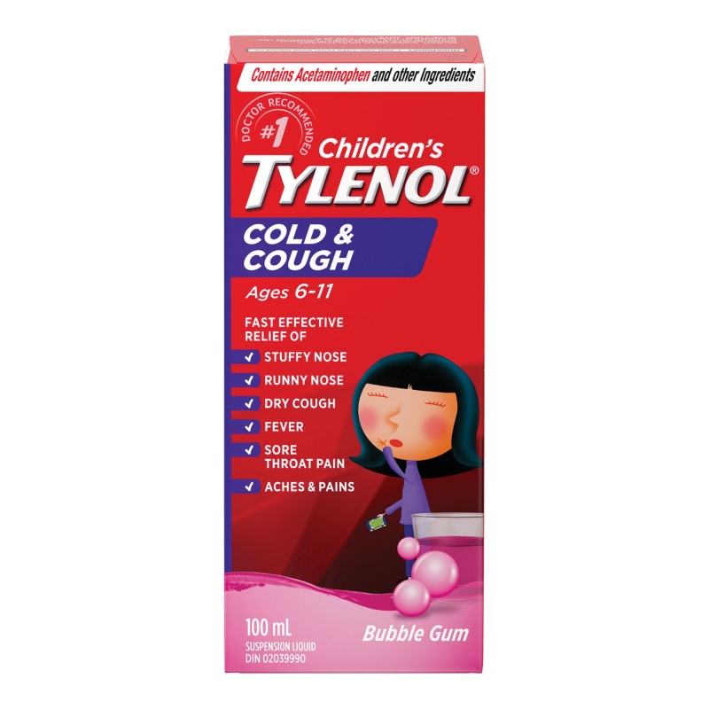 Tylenol* Child's Cold Plus Cough DM Liquid - Bubble Gum - 100ml ...