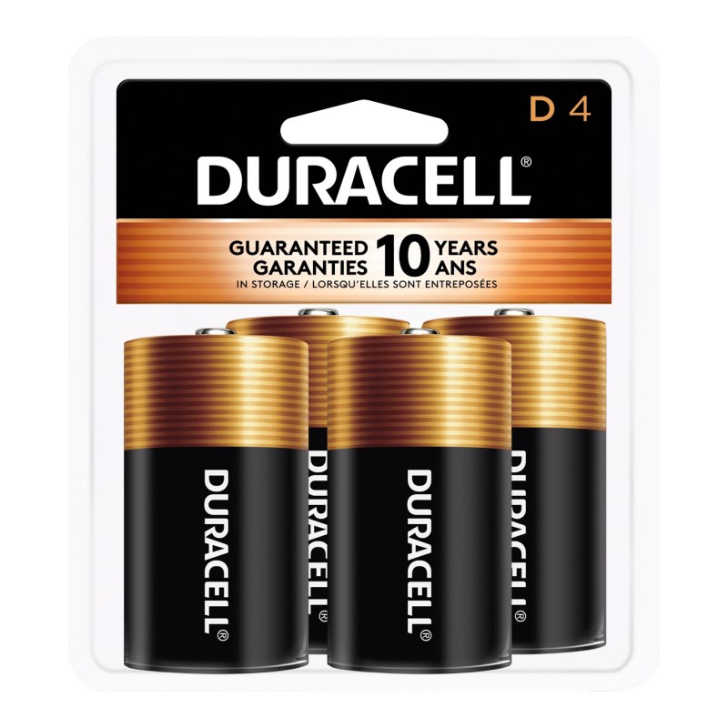Duracell Coppertop D Alkaline Batteries - 4 pack
