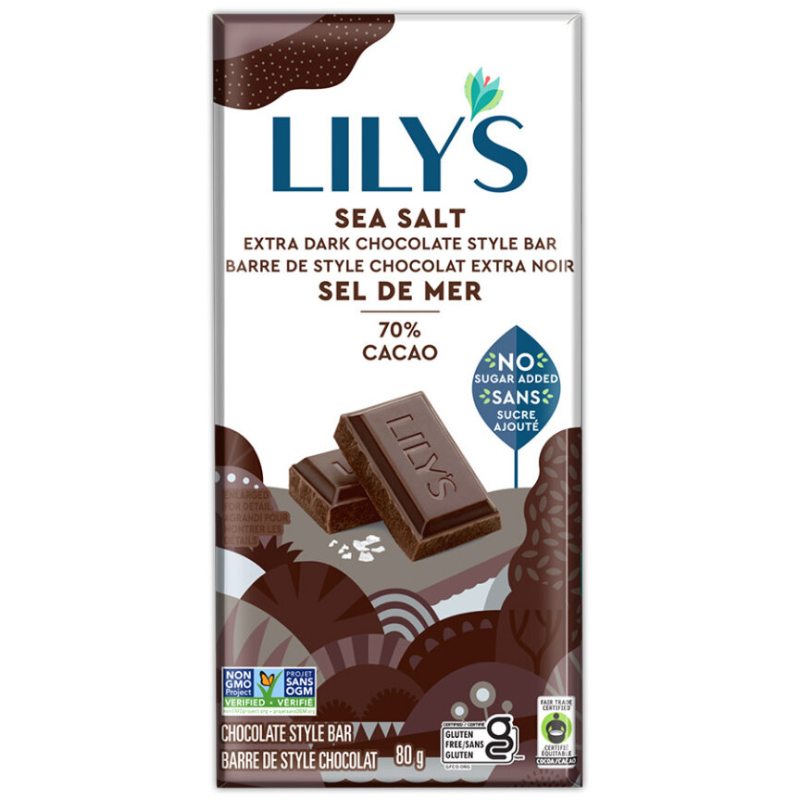 Lily's Sea Salt Extra Dark Chocolate - 70% Cocoa - 80g