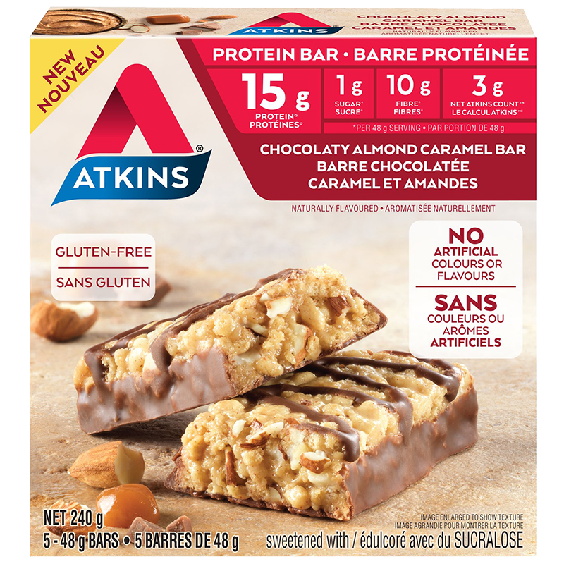Atkins Chocolaty Almond Caramel Bars - 5x48g