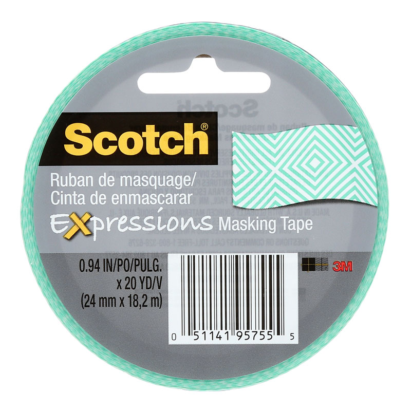 3M Scotch Expressions Masking Tape - Mint Mosaic