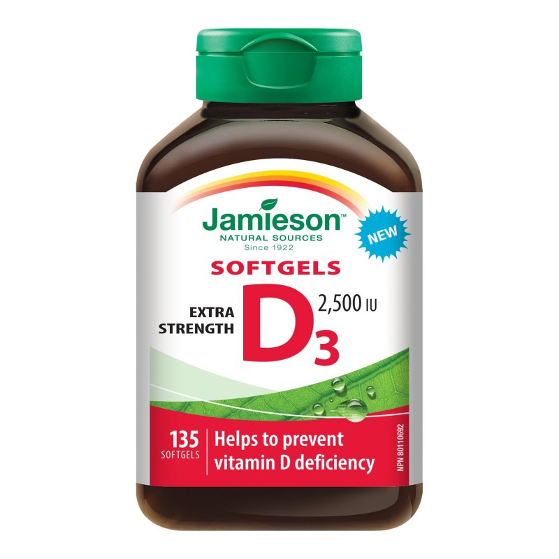 Jamieson Natural Sources Extra Strength Vitamin D3 Softgels - 135's
