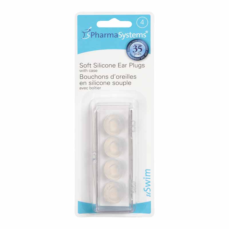 PharmaSystems Soft Silicone Ear Plugs - Clear - 2 pairs