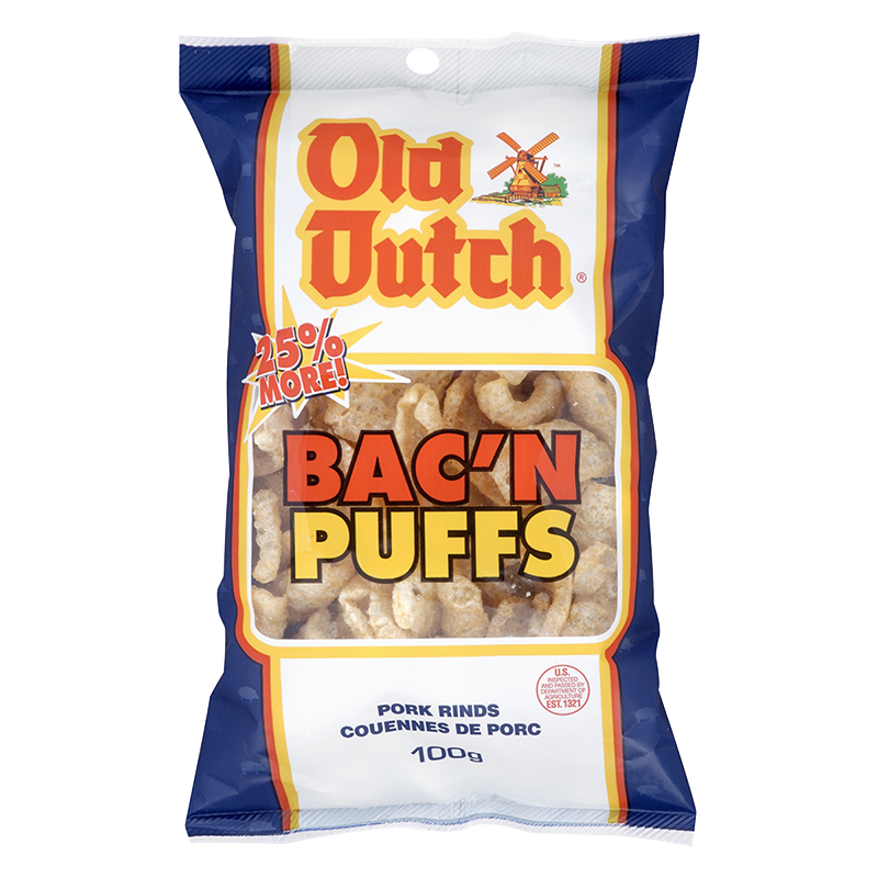 Old Dutch Bac'n Puffs Pork Rinds - 100g