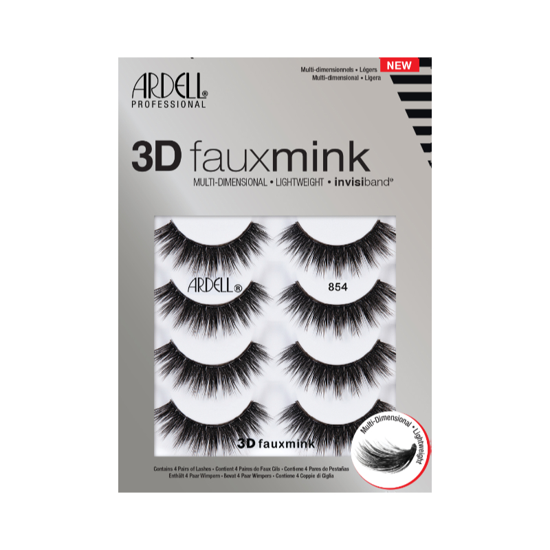 Ardell Professional 3D Faux Mink 854 False Lashes - 4 pairs