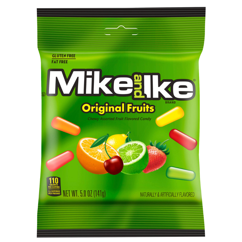 Mike & Ike Original Fruits Chewy Assorted Fruit Flavoured Candies - 141g