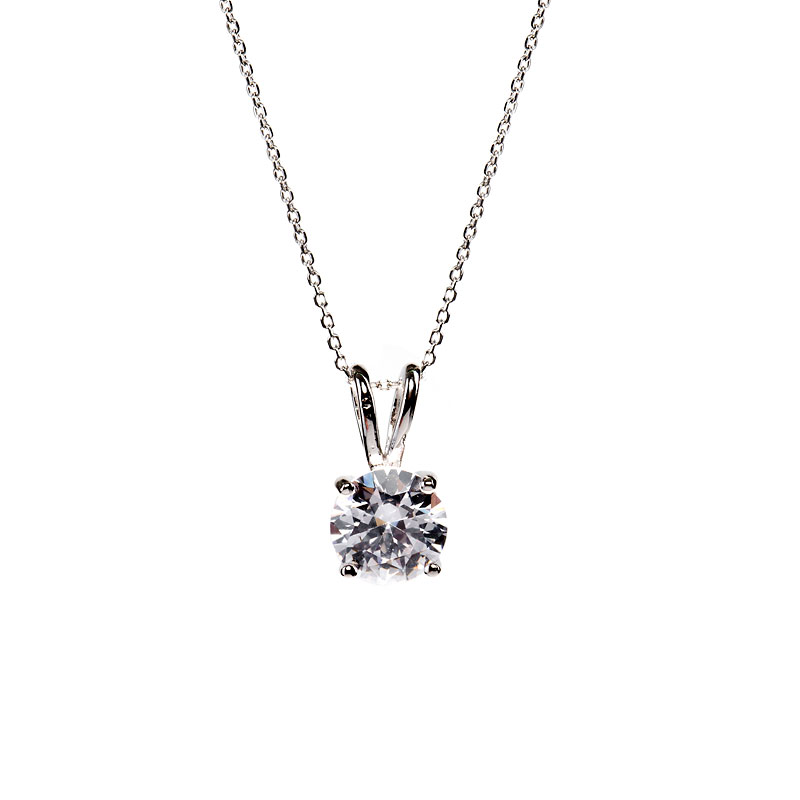 Charisma Sterling Silver Cubic Zirconia Round Necklace