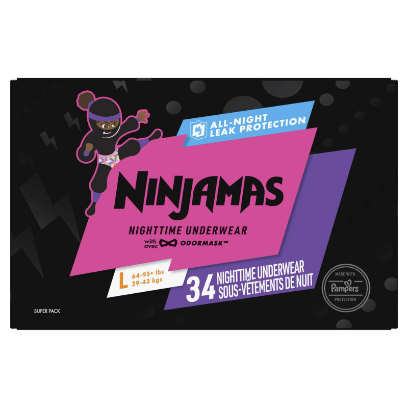 Ninjamas Nighttime Underwear with Odormask - Girls Small
