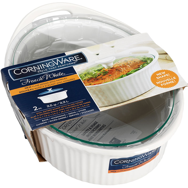 Corningware Baker with Glass Cover - French White - 2.3L