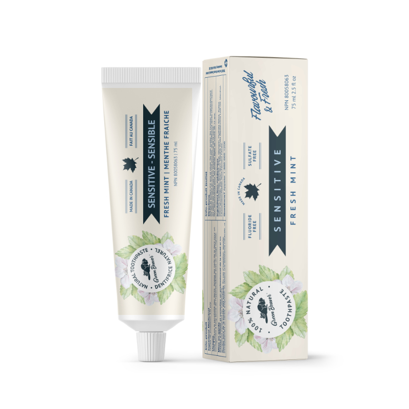 The Green Beaver Company Natural Toothpaste Sensitive - Fresh Mint - 75ml