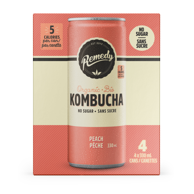 Remedy Kombucha - Peach - 4 x 330ml