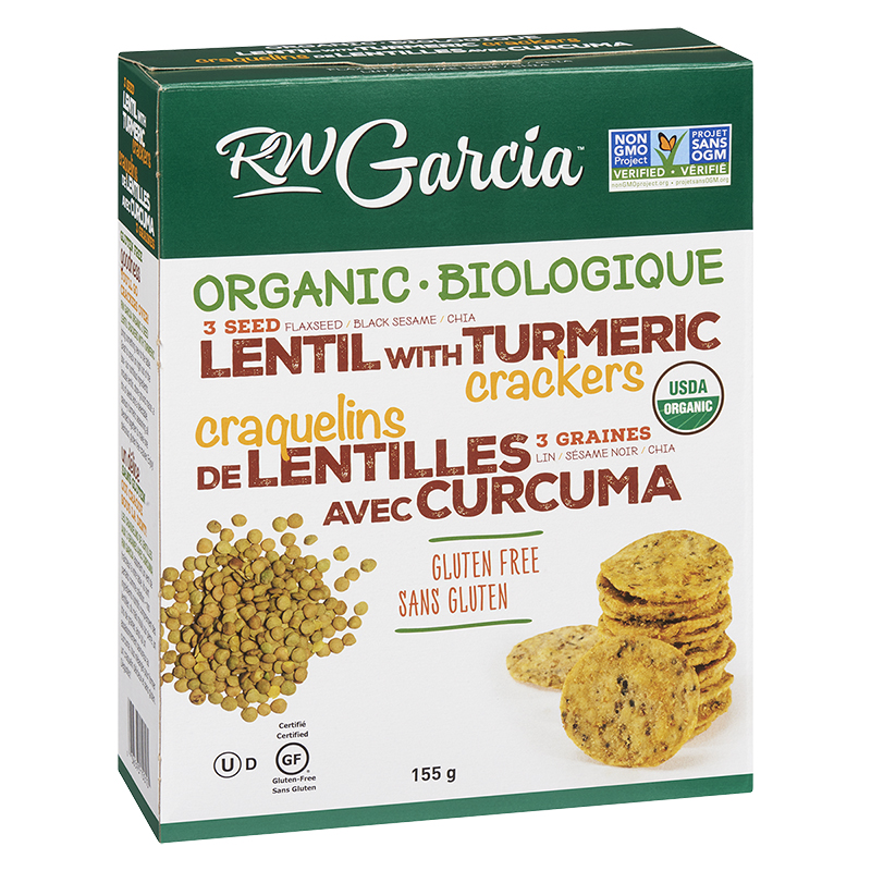 RW Garcia Organic Crackers - Lentil and Turmeric - 155g