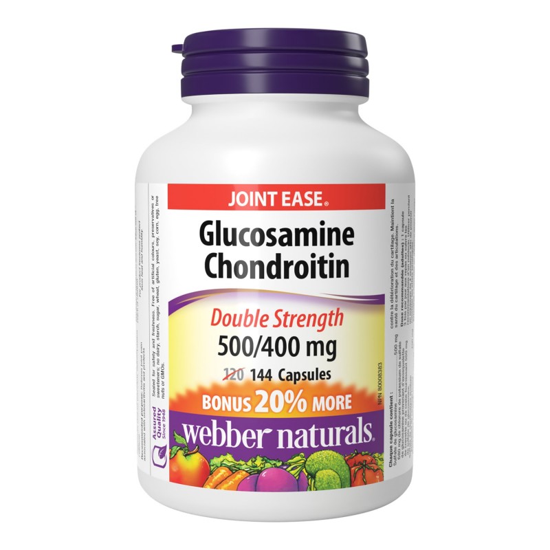 Webber Naturals Double Strength Glucosamine Chondroitin Capsules - 500/400mg - 144's