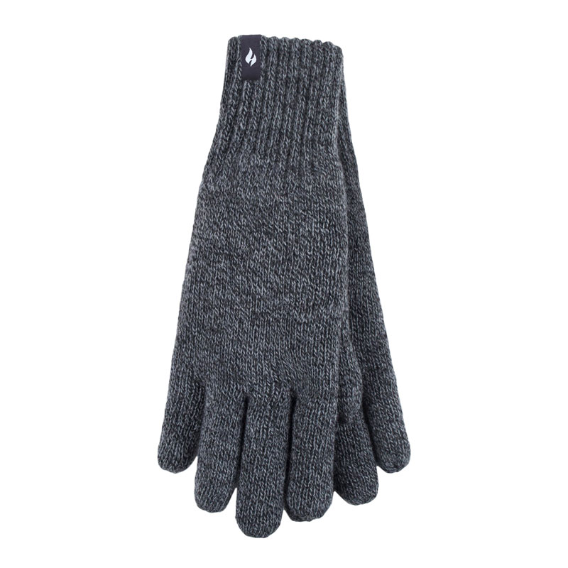 Heat Holders Ladies Knit Gloves - Charcoal- Large