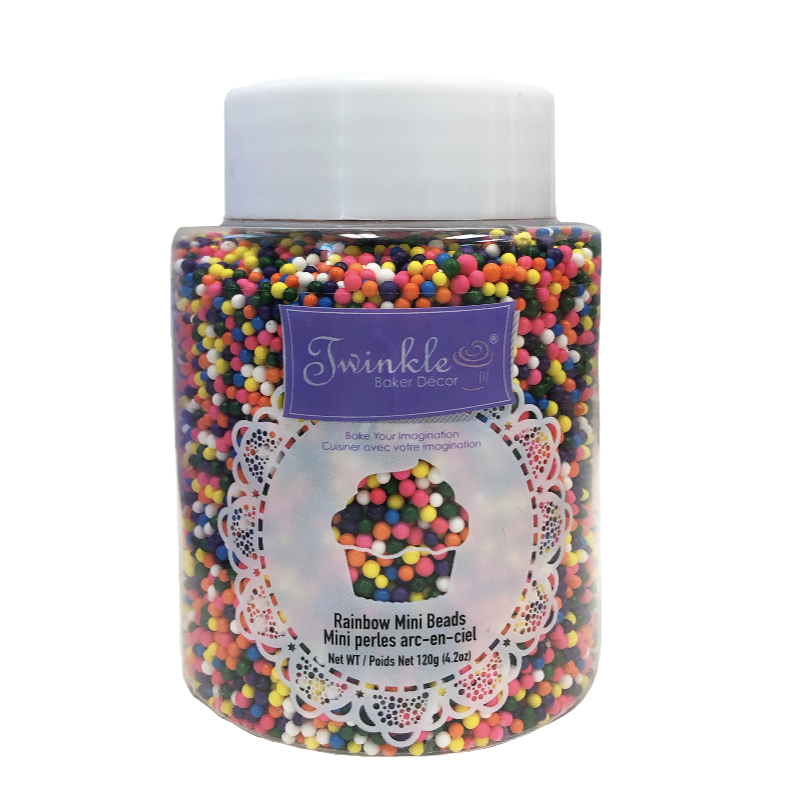 Twinkle Baker Decor Rainbow Mini Beads Sprinkles - 120g