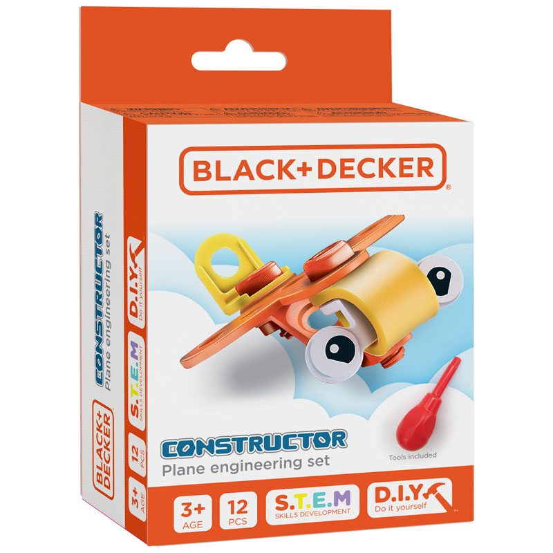 Black and Decker Constructor Plane Engineering Set - 12 Piece