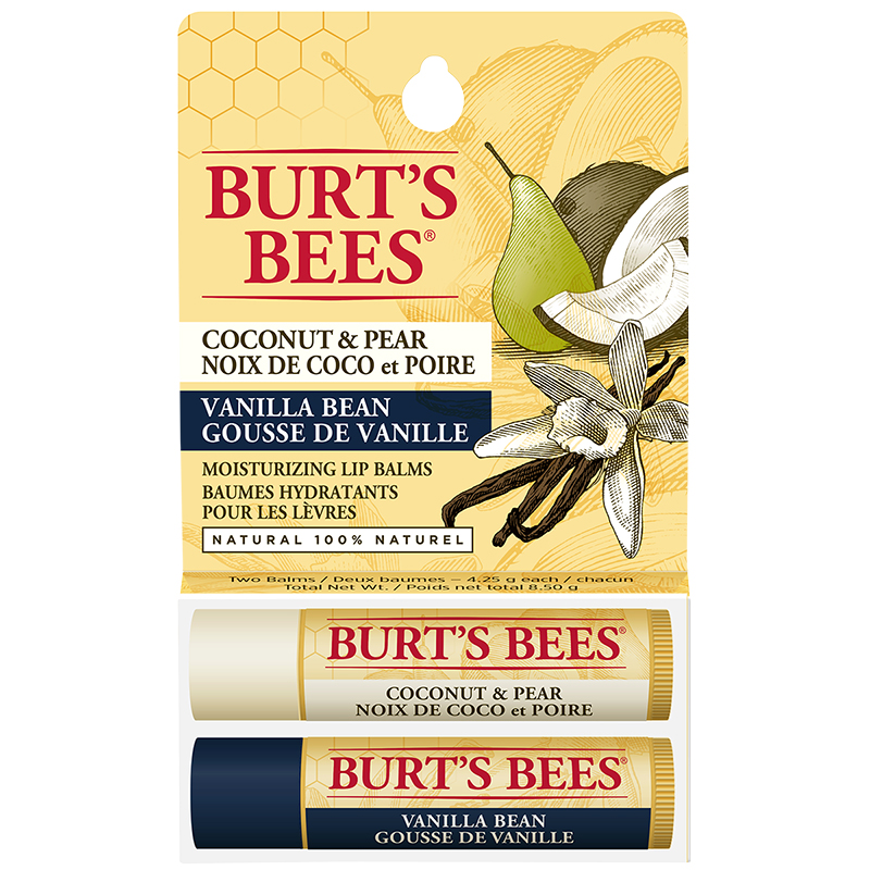 Burt's Bees Moisturizing Lip Balm - Coconut Pear & Vanilla Bean - 2 x 4.25g