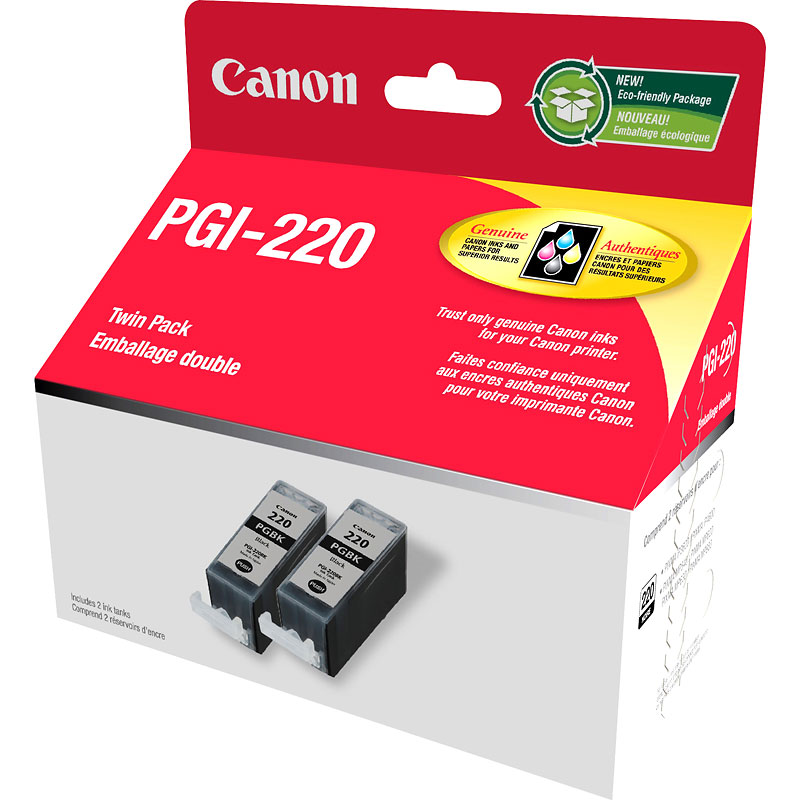 Canon PGI-220 Black Ink Cartridge - Twin Pack - 2945B006