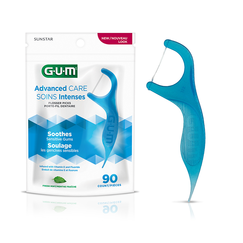 G.U.M Advanced Care Flossers with Vitamin E and Fluoride -  Fresh Mint - 90s