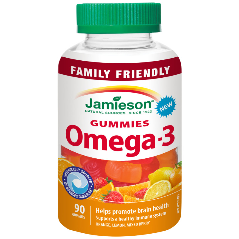 Jamieson Family-Friendly Omega-3 Gummies Dietary Supplements - 90's