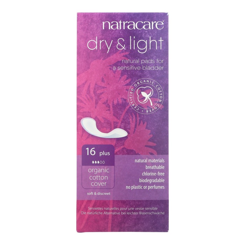 Natracare Dry &amp; Light Natural Plus - Incontinence Pads - 16s