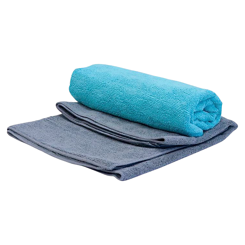 PurAthletics Fitness Towel Duo - Grey/Teal - 2 piece