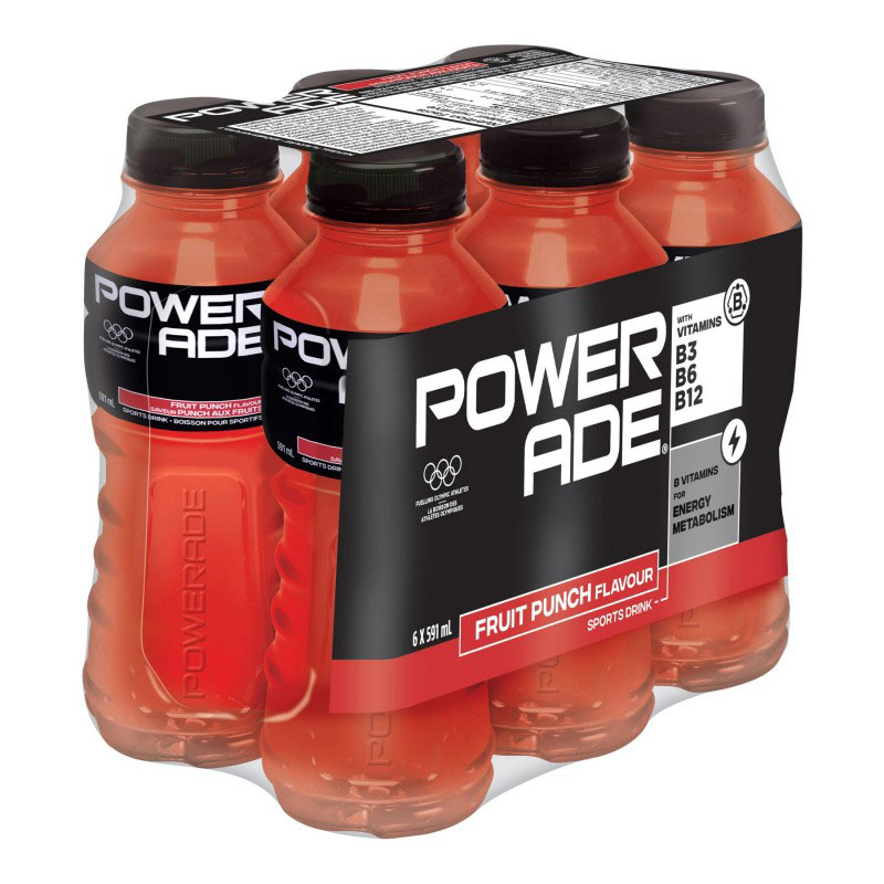 Powerade Flavour Sports Drink Pack - Fruit Punch - 6X591ml 