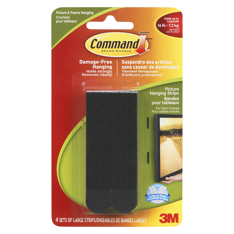 Command Large Picture Hanging Strips - Black - 4 sets