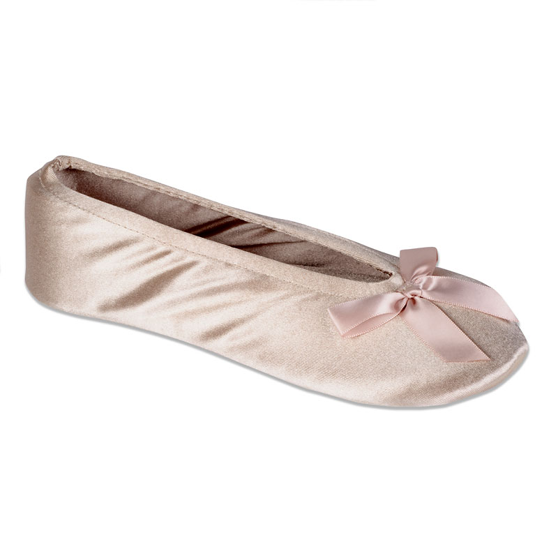 isotoner satin ballerina slippers