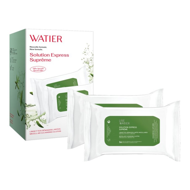 Lise Watier Solution Express Supreme Micellar Cleansing Cloths - 2 x 56s