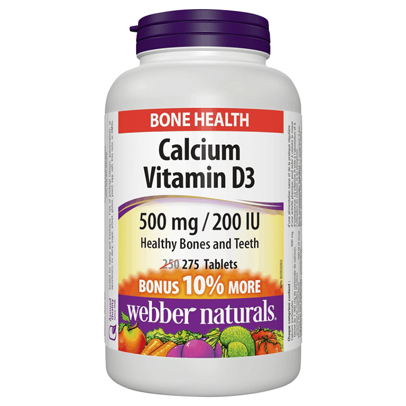 Webber Naturals Calcium Vitamin D3 - 500mg/200IU - 250s