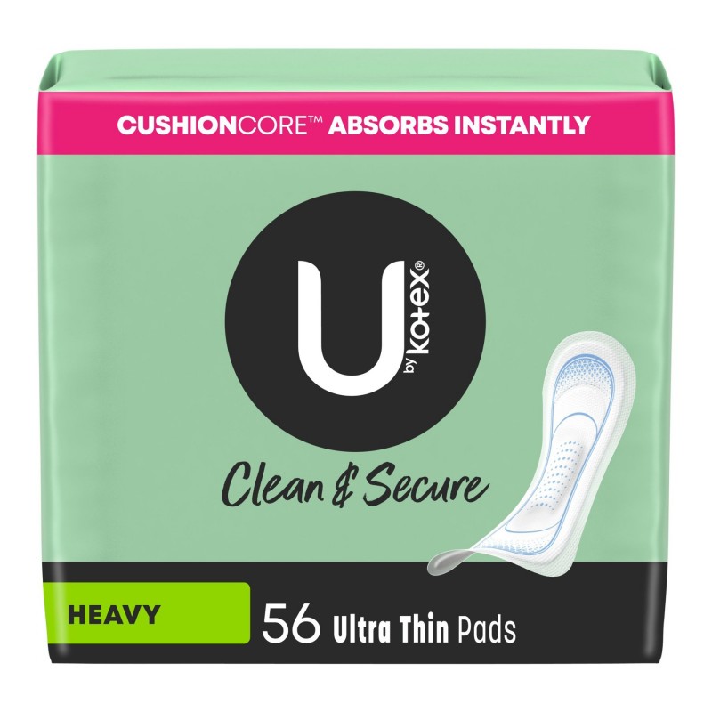 U by Kotex Clean & Secure Ultra Thin Sanitary Pads - Heavy - 56's