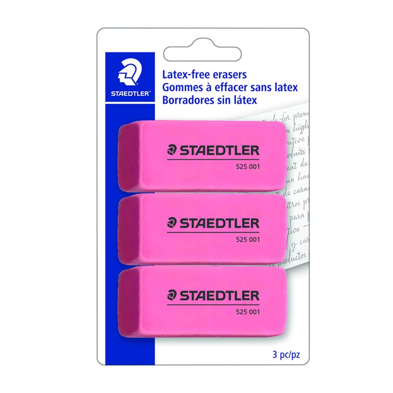 Staedtler Pink Erasers - 3 Pack