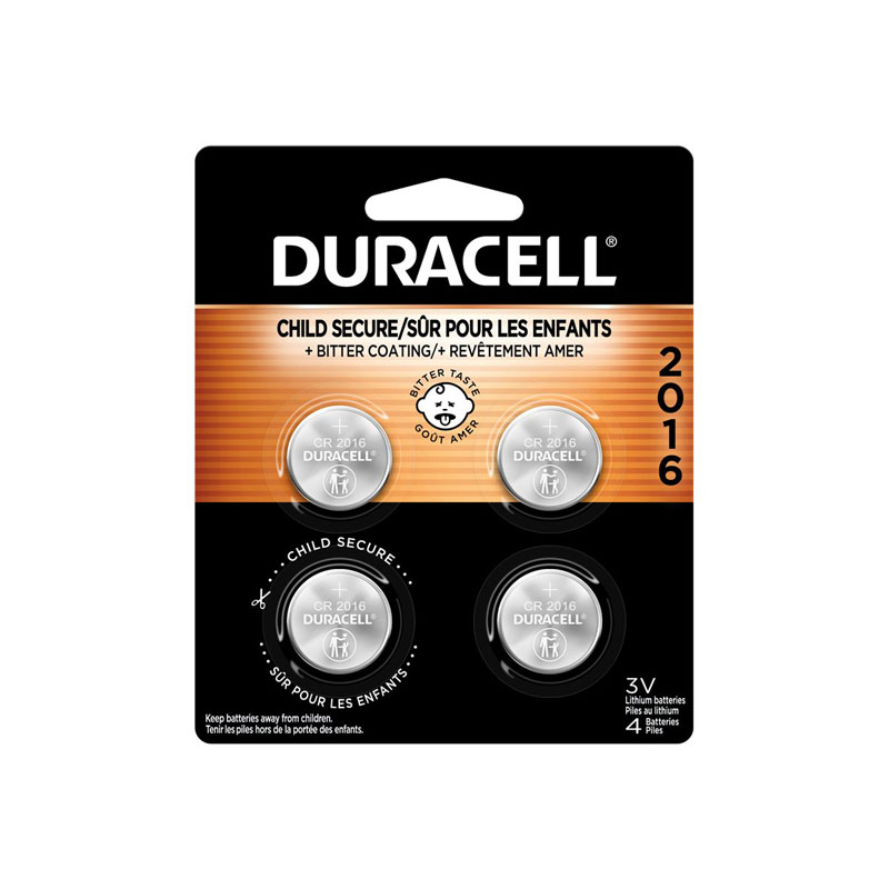 Duracell Lithium Battery - Bitter Coating - CR2016 - 4 Pack