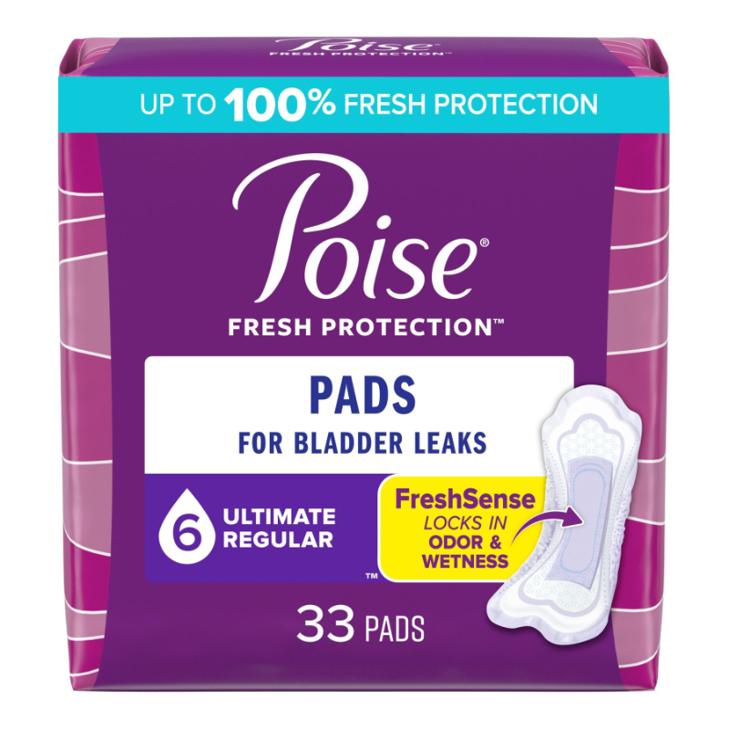 Poise Incontinence Pads - Ultimate Absorbency - Regular - 33 Count
