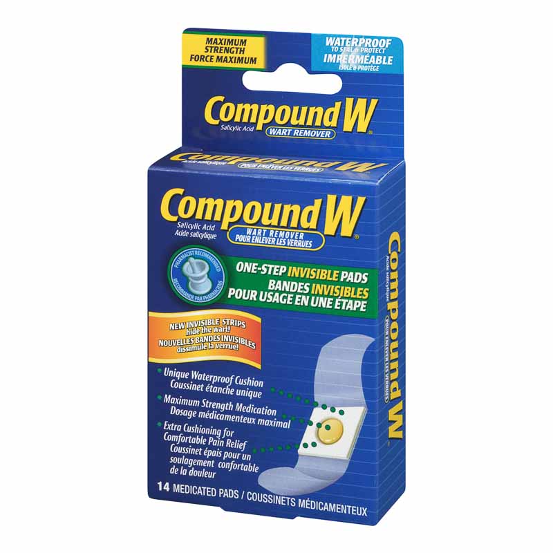 Compound W One Step Invisible Pads Wart Remover - 14s