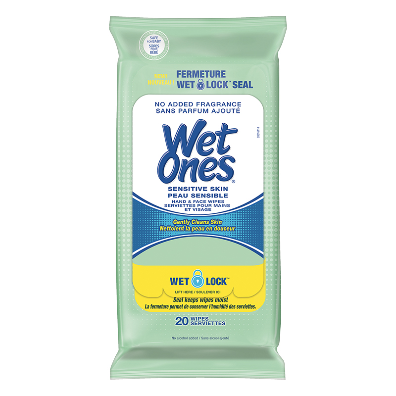 Wet Ones Hand and Face Wipes - Sensitive Skin - 20's
