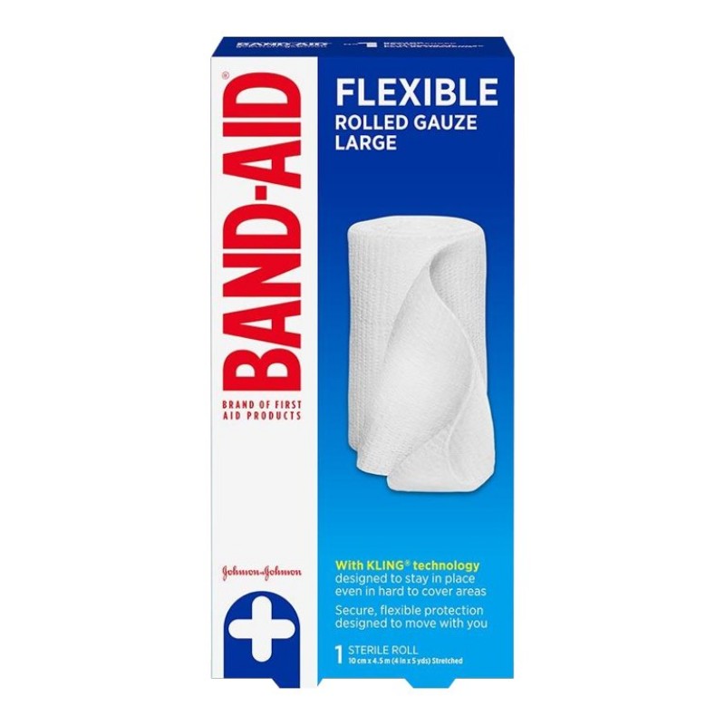 BAND-AID Flexible Rolled Gauze - Large - 10 cm x 4.5 m