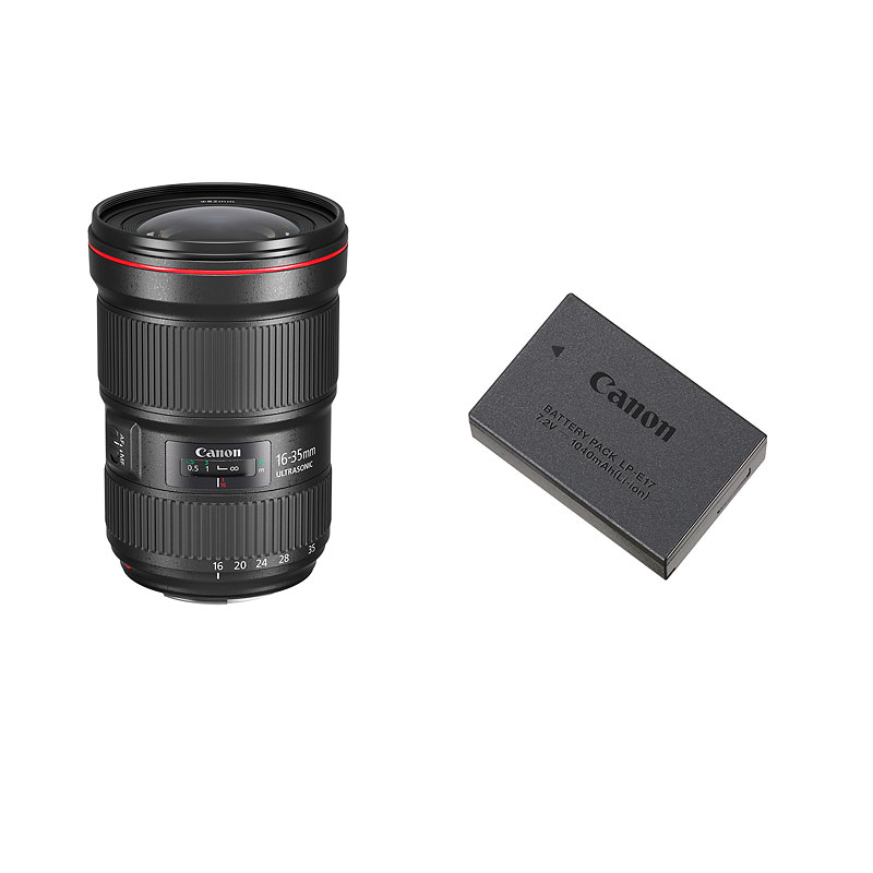 Canon EF 16-35mm F2.8L III USM Lens with LP-E17 Battery - PKG #24445