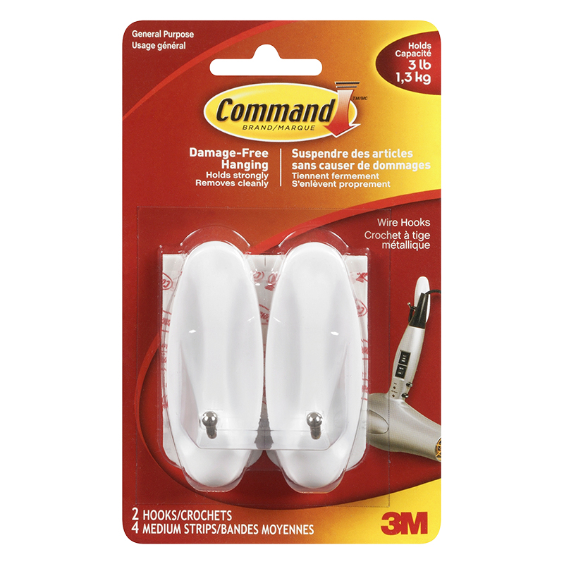 Command Wire Hooks - White - 2's