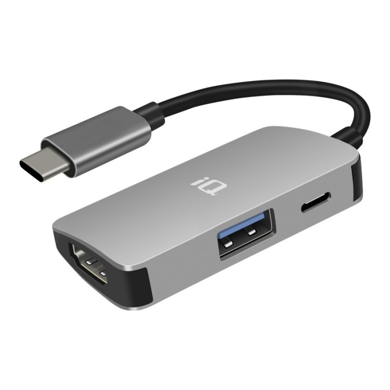 iQ 3-in-1 USB-C Desktop Charging Docking Station - Grey - IQ31USBCDOCK
