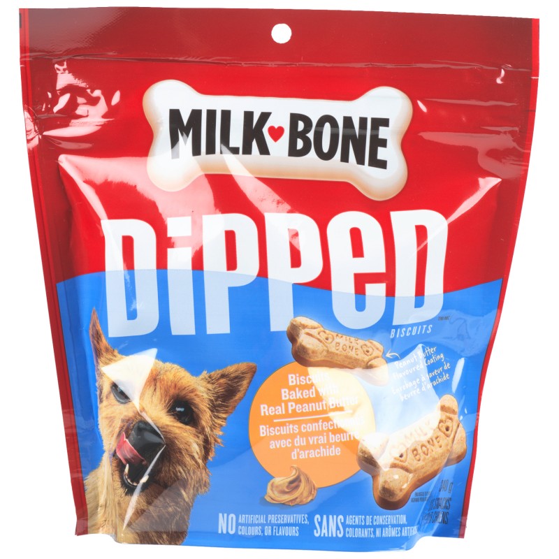 Milkbone Dipped Peanut Bar Dog Treats - 340g