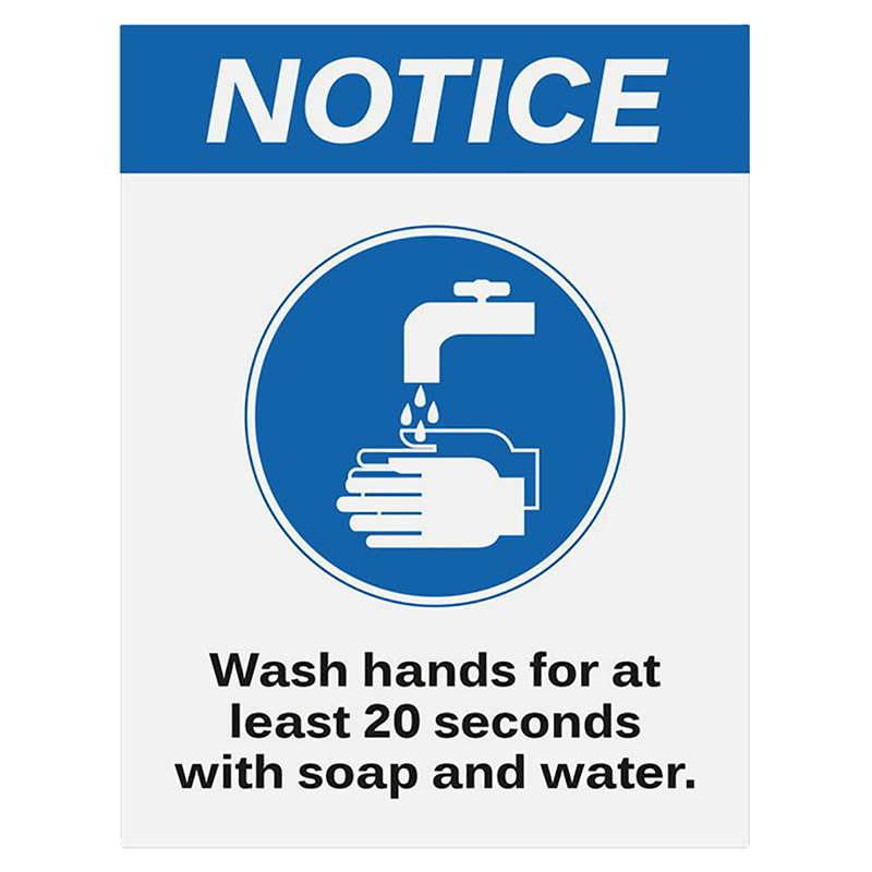 Avery Self-Adhesive Vinyl Sign - Handwashing Notice - 216 x 279mm/5pk