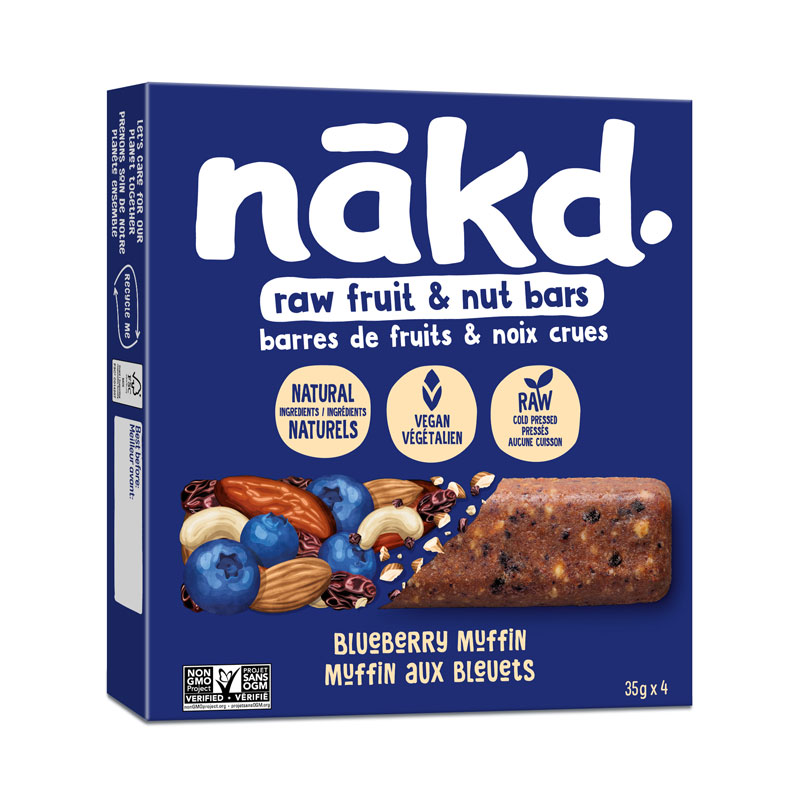 Nakd. Fruit & Nut Bars - Blueberry Muffin - 4x35g