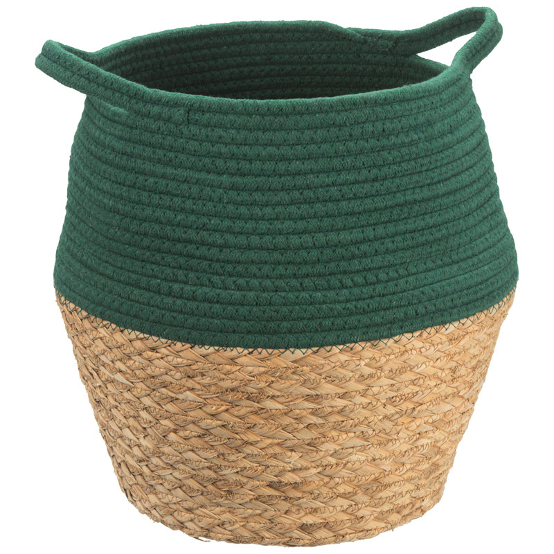 Collection by London Drugs Straw/Rope Basket - Natural/Chive - 28 x 35cm