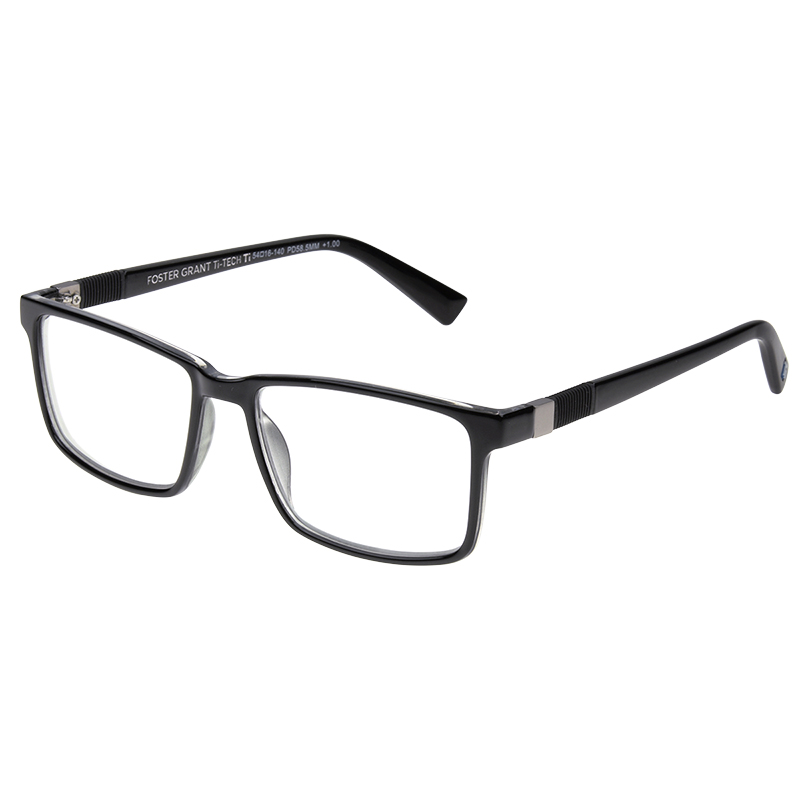 Foster Grant Ti Tech 200 Black Reading Glasses