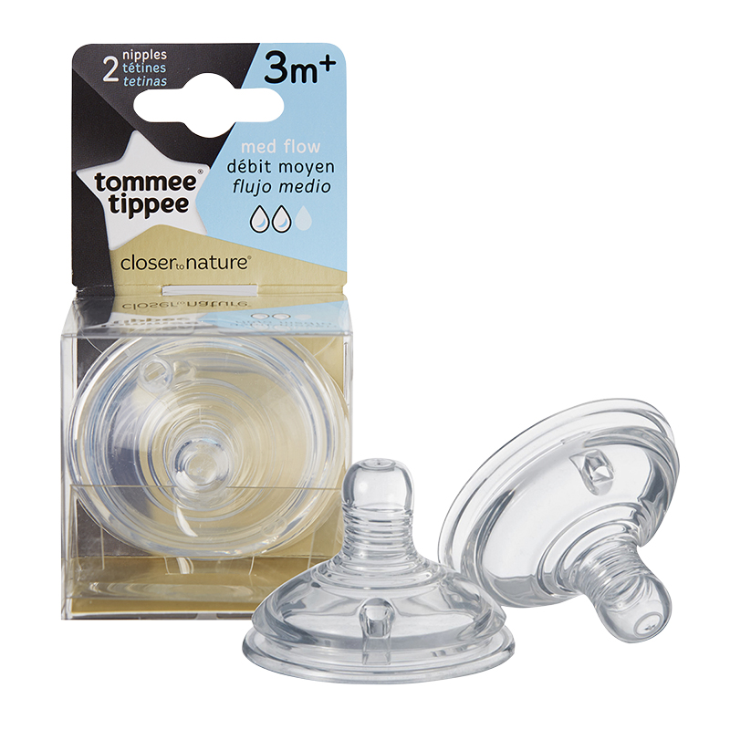 Tommee Tippee Closer to Nature Medium Flow Nipple - 2 pack