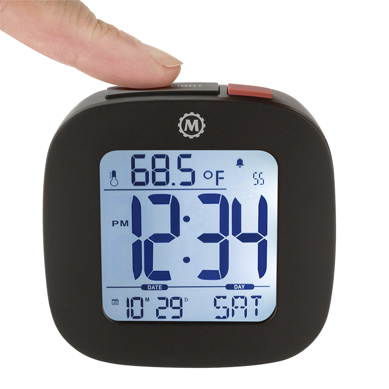 Marathon Compact Alarm Clock - Black - CL030058BK