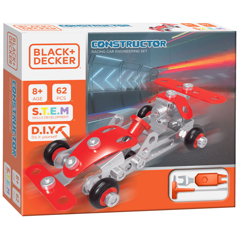 Black and Decker Constructor Racing Car Engineering Set - 62 Piece