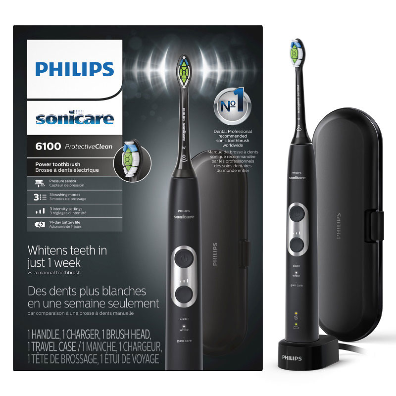 Philips Sonicare ProtectiveClean 6100 Toothbrush - Black/Silver - HX6870/41